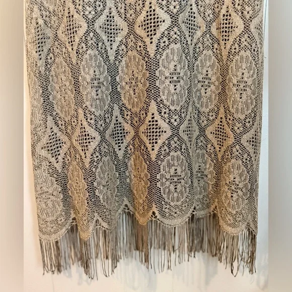 HARLOW Vintage Pullover Dress SZE 10 Tan Lace over Black Bodice Party or Formal - Picture 3 of 7